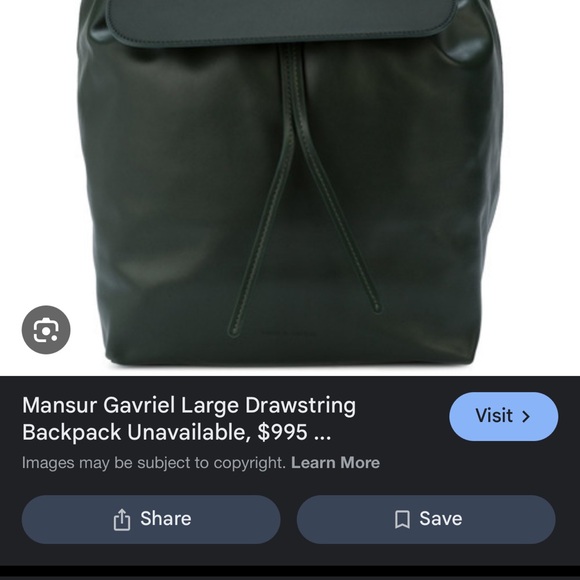 Mansur Gavriel $895 large leather black flamma drawstring backpack - Picture 3 of 16